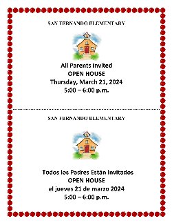 Open House info